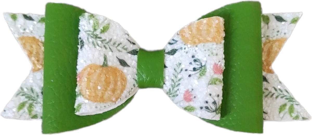 Haarspeldje Meisje - Strik Haarclips met Alligator Clip - Leren Haaraccessoires - Kinder Haarknipje - Herfst & Halloween