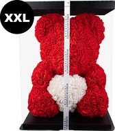 Roses of Eternity - XXL Rose bear met hart &amp; giftbox - rozen beer - Valentijn - Moederdag - Romantisch Liefdes Moederdag cadeautje - Cadeau voor vrouw - Huwelijk - Vriendin - rood