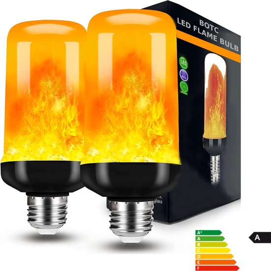 BOTC Vlam Effect LED Lamp - Fakkel Verlichting E27 - 2 stuks | bol.com