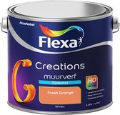 Flexa | Creations Muurverf Zijdemat | Fresh Orange - Kleur van het jaar 2005 | 2.5L