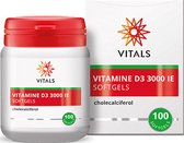 Vitals - Vitamine D3 - 3000IE - 100 Softgels - de meest effectieve vorm van vitamine D