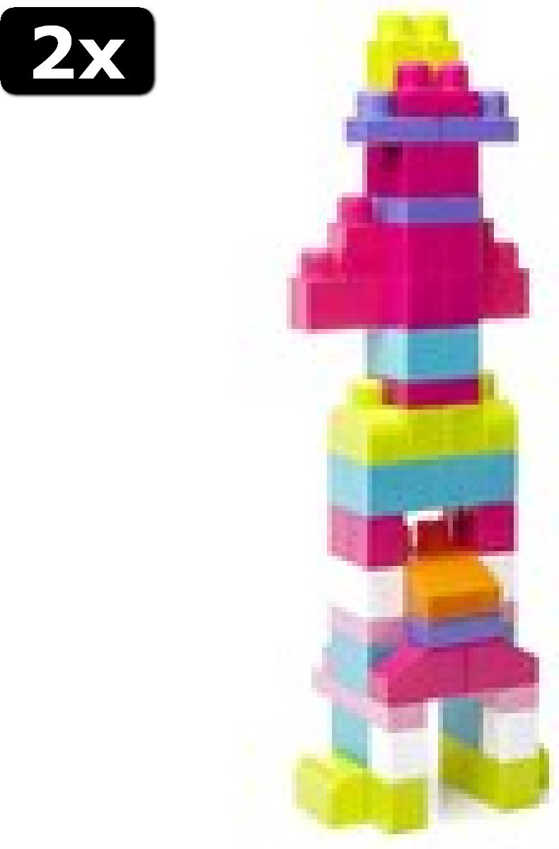 MEGA Bloks Grote Tas met Bouwblokken Bouwset met 150 Grote en Kleurrijke Bouwblokken en 1 Opbergtas, speelgoedset voor kinderen van 1 jaar en ouder, HHM96