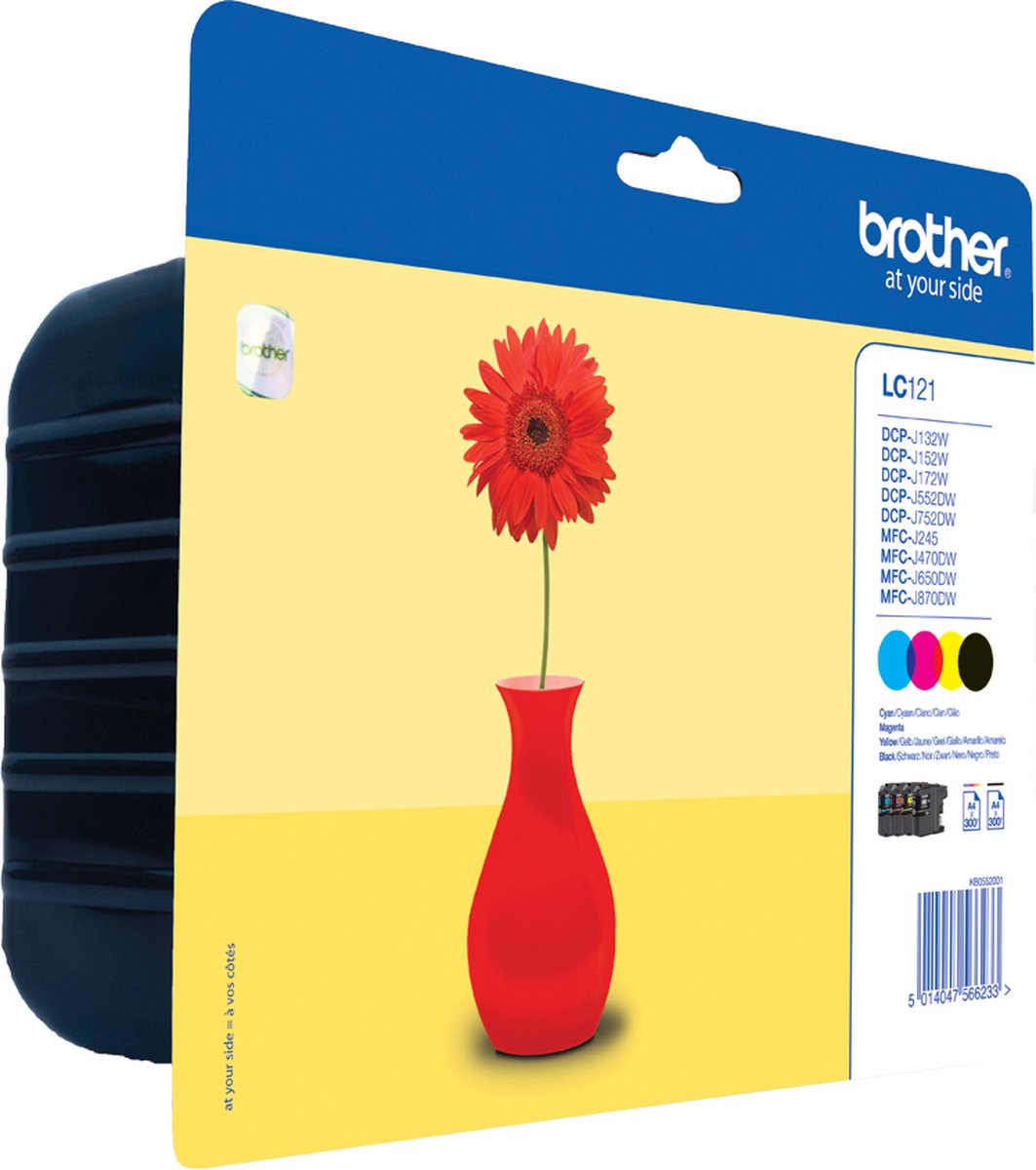 Bol.com Brother LC-121 - Inktcartridge / Zwart / Geel / Magenta / Cyaan aanbieding