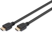 Digitus AK-330124-010-S HDMI-kabel HDMI Aansluitkabel HDMI-A-stekker, HDMI-A-stekker 1.00 m Zwart Vergulde steekcontact