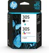 HP Pack de 2 cartouches d'encre authentiques 305 3 couleurs / noir