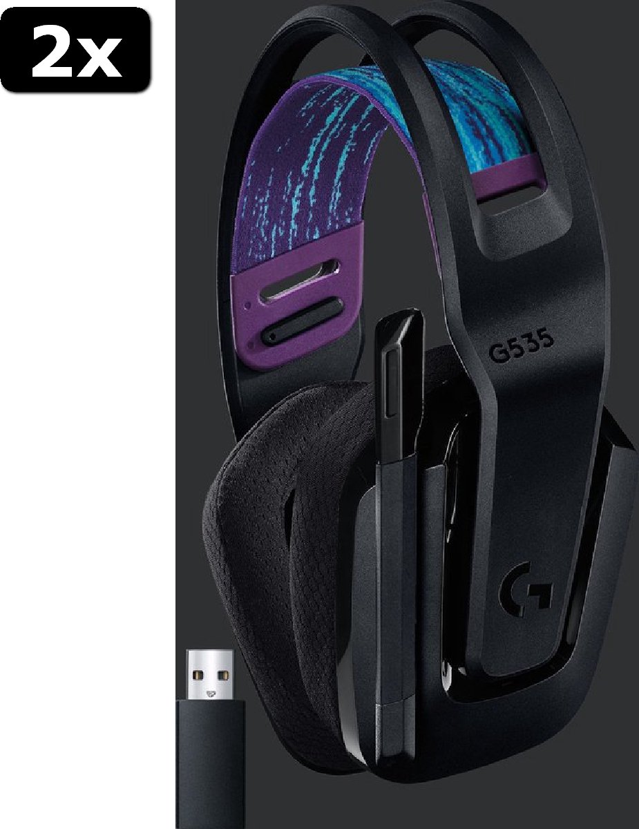 2x Logitech G535 LIGHTSPEED Gaming headset Draadloos Zwart