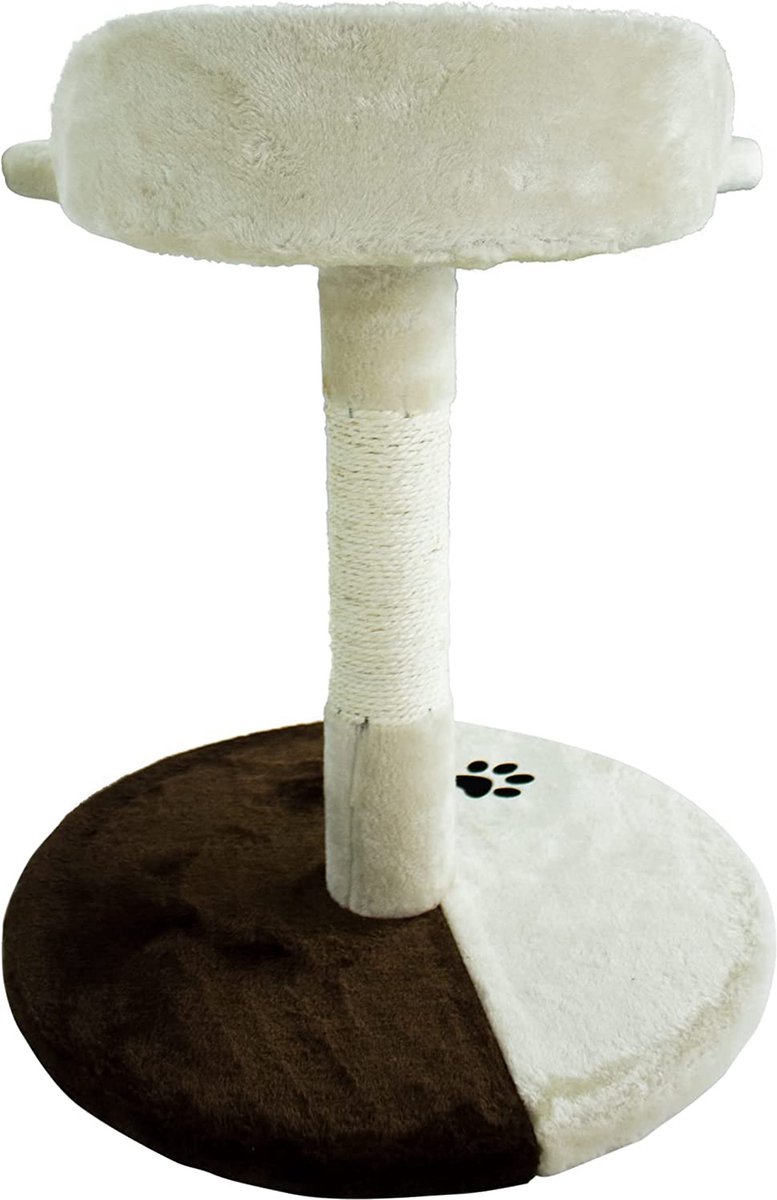Mobiclinic Pets Griffoir Pour Chat Oliver - 47x40x47 Cm - Arbre à Griffer En Sisal Avec Perchoir Et Base Rembourrée - Supporte 10 Kg - Beige