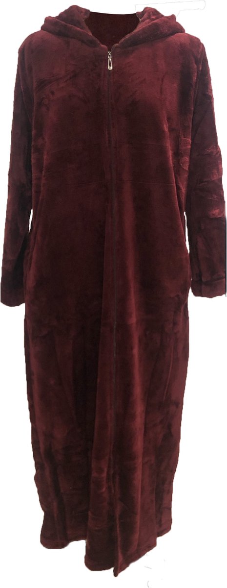 B... Brand Badjas warme katoenen badjas voor vrouw en man Burgundy rood 3XL(44 46 )