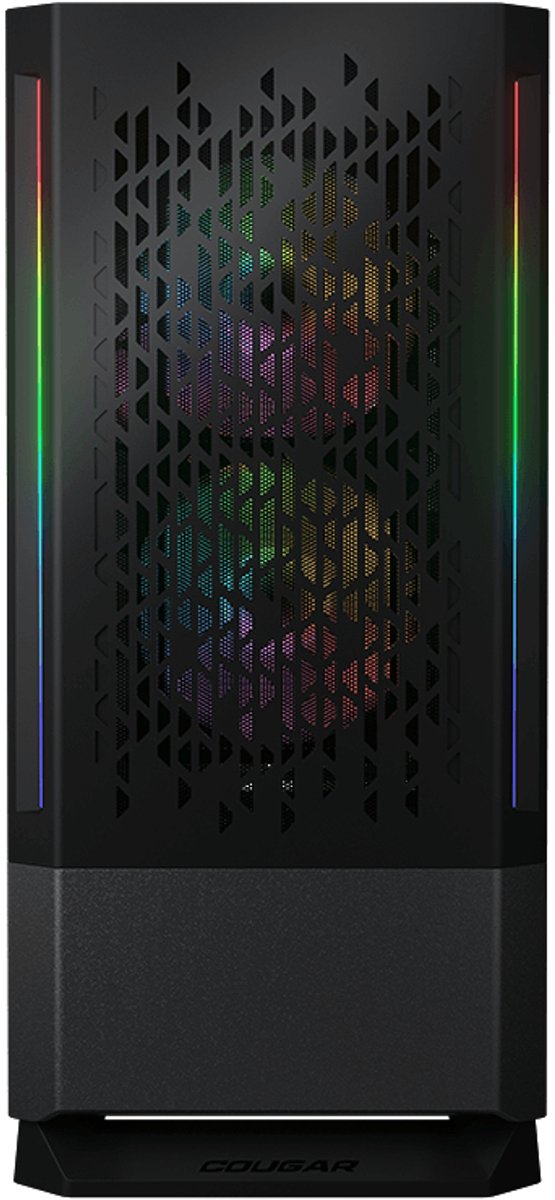 Cougar MX430 Air RGB Midi Tower Gaming PC behuizingen met 3 ARGB-ventilatoren en 2 LED-strips - Zwart
