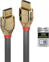LINDY 37602 HDMI-kabel Aansluitkabel HDMI-A-stekker, HDMI-A-stekker 2.00 m Grijs 8K UHD