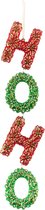Set de 2 Suspensions de Noël HO HO rouge et vert 24 cm de la marque Lifestyle Goodwill - décoration sapin de Noël hoho