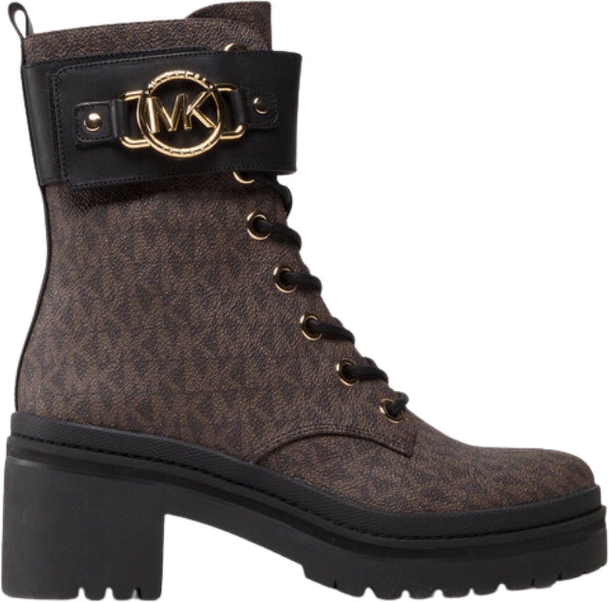 Michael Kors Rory Lug Bootie Dames Laarzen - Black/Brown - Maat 38