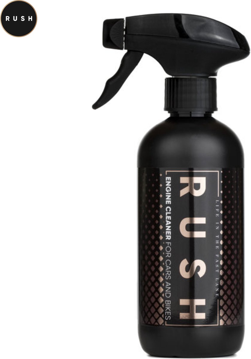 RUSH Engine cleaner - 500 ml / 1 Fles - alkalische reiniger - geschikt voor chassis, motoren en motorruimte - verwijdert olieresten, vet en ander vuil - auto schoonmaken
