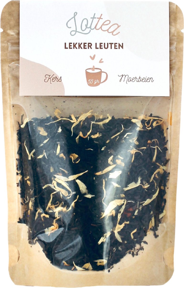 Lottea Lekker Leuten thee 55 gram Stazak - verse thee, zwarte thee, thee cadeau, thee geschenk, thee cadeautje, vriendinnen cadeaus