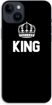 Case Company® - Hoesje geschikt voor iPhone 14 Plus hoesje - King zwart - Soft Cover Telefoonhoesje - Bescherming aan alle Kanten en Schermrand