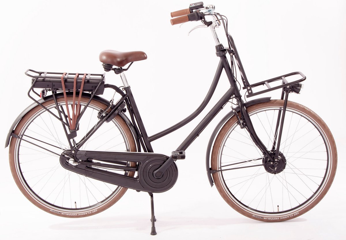 Villette Elektrische Transportfiets Le Robuste 28 Inch Dames 3V V Brakes Matzwart 51 of 57 cm