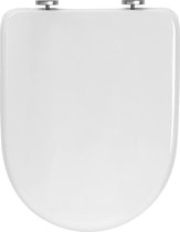 Furnibella - D SHAPE WC bril Wit Toiletbril PP met Softclose en Quick Release knoop,WC deksel hoes antibacterieel en waterdicht,WS2545