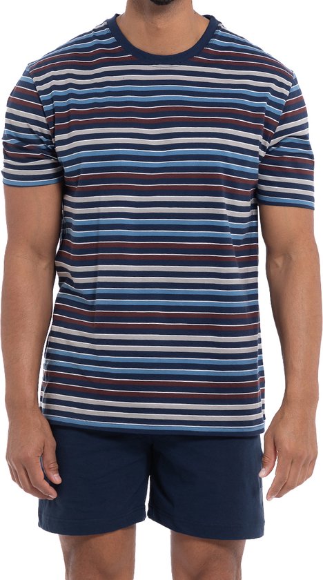 Heren korte pyjama katoen met ruitpatroon voor de zomer