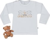 Baby t shirt met tekst print "Mijn eerste Kerstmis" - Wit - Lange mouw - maat 74