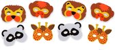 Foammasker | Wilde Dieren Masker | Leeuw | Aap | Panda | Giraffe | Lightfight | 8 Dieren Maskers