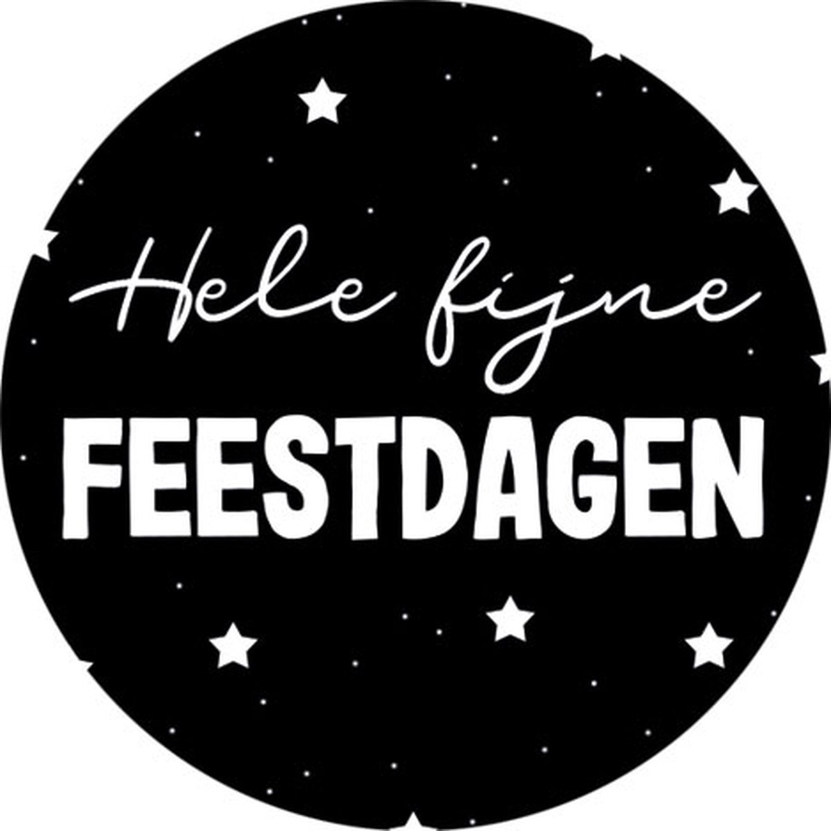 Hippekaartjeswinkel Fijne Feestdagen Stickers op rol - 500 stuks - 45mm