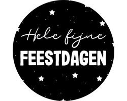500 Stickers op rol fijne feestdagen - sluitsticker - verpakkingssticker - wensetiket - stickerrol - Hippekaartjeswinkel