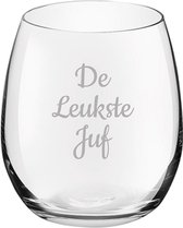 Gegraveerde Drinkglas 39cl De Leukste Juf