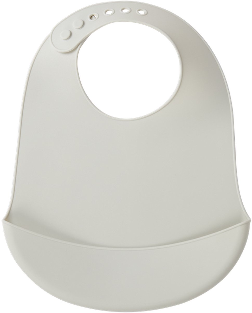 Goedkoopste Slabbetje met Opvangbakje Siliconen Slabber Baby Peuter Verstelbaar en Waterproof Lichtgrijs