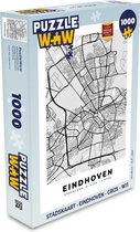 Puzzel Stadskaart - Eindhoven - Grijs - Wit - Legpuzzel - Puzzel 1000 stukjes volwassenen - Plattegrond