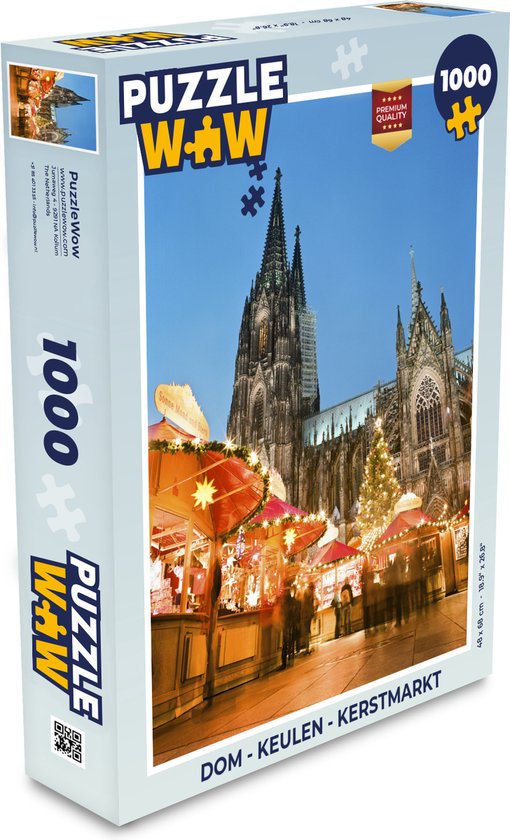 Puzzel Dom - Keulen - Kerstmarkt - Legpuzzel - Puzzel 1000 stukjes volwassenen - Kerst - Cadeau - Kerstcadeau voor mannen, vrouwen en kinderen