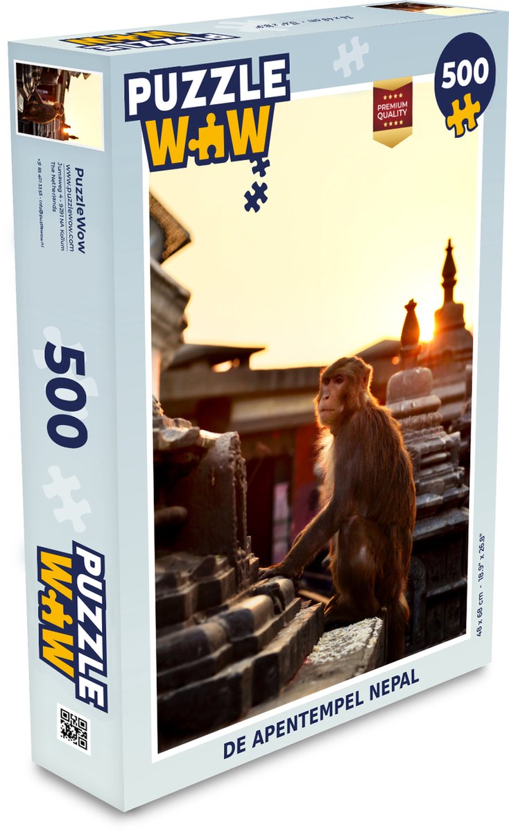 Puzzel De Apentempel Nepal - Legpuzzel - Puzzel 500 stukjes