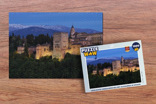 Puzzel Verlichte gebouwen bij het Alhambra in Spanje - Legpuzzel - Puzzel 1000 stukjes volwassenen - PuzzleWow