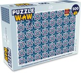 Puzzel Een Marokkaanse Mozaïek tegelpatroon waar de kleur blauw vooral is gebruikt - Legpuzzel - Puzzel 500 stukjes