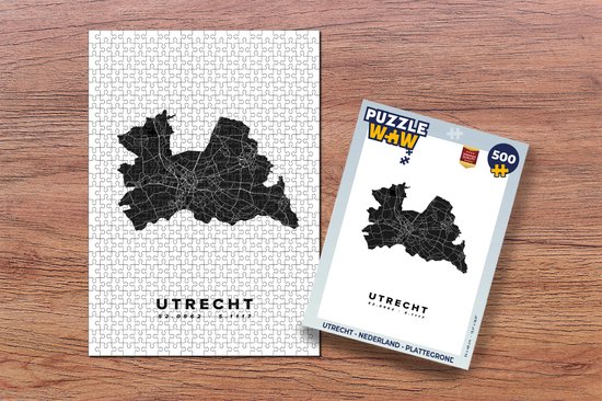Puzzel Utrecht - Nederland - Plattegrond - Legpuzzel - Puzzel 500