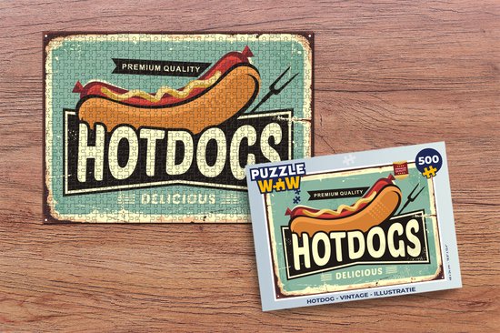 Puzzle Hot Dog - Vintage - Illustration - Puzzle - Puzzle 500 pièces