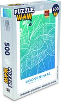 Puzzel Stadskaart - Roosendaal - Nederland - Blauw - Legpuzzel - Puzzel 500 stukjes - Plattegrond