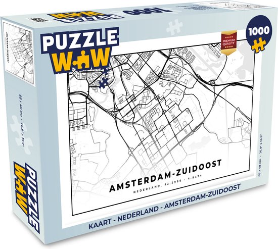 Puzzel Kaart - Nederland - Amsterdam-Zuidoost - Legpuzzel - Puzzel 1000  stukjes... | bol.com