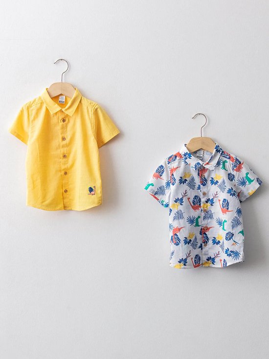 Tweedelige dino overhemd set jongens - Babykleding