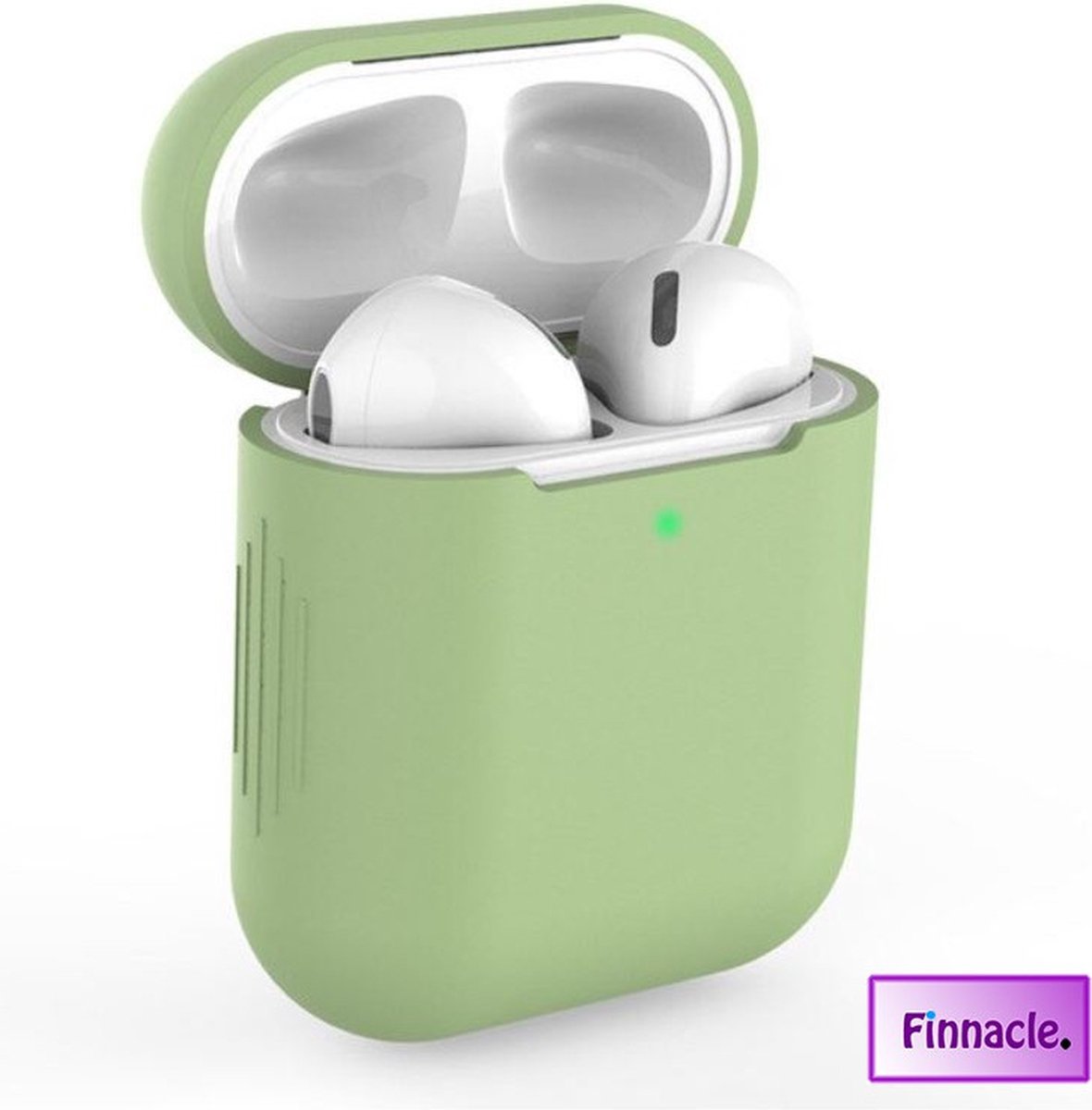 Finnacle - Hoesje geschikt voor Apple AirPods 1 / 2 - Groen - Siliconen - Case - Cover - Soft case