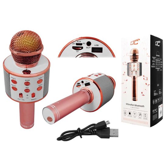 Kidywolf - Kidymic Microfoon met karaoke roze – Kinder Wonderland