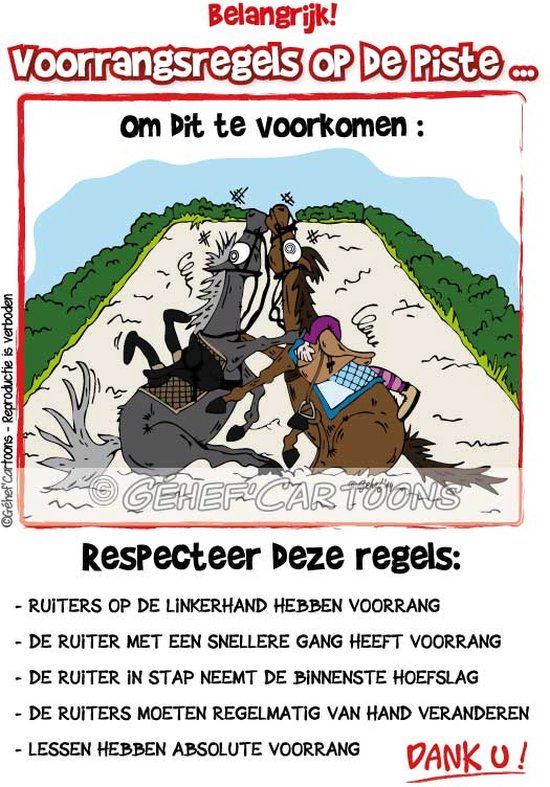 Foto: Humoristische bordjes paard voorrangs regels