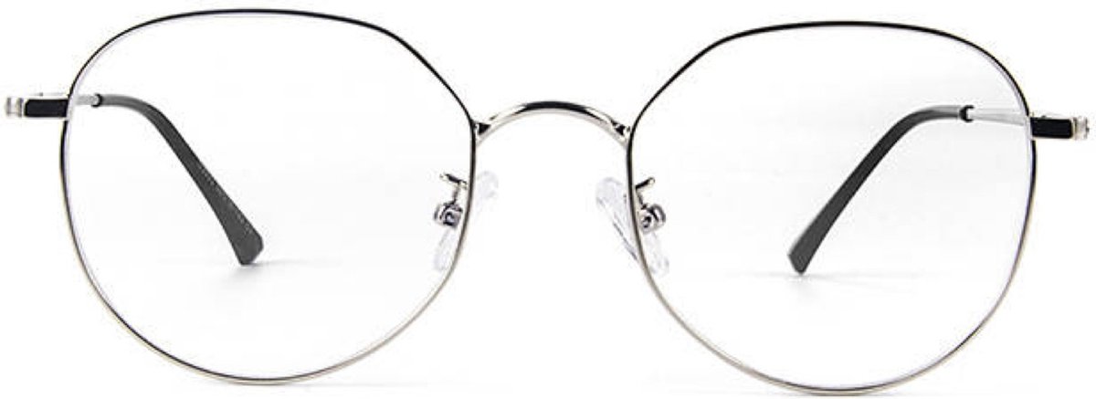 Oculaire Premium | Týr | Zilver | Veraf-bril | -3,00 | Rond | Inclusief brillenkoker en microvezel doek | Geen Leesbril! |