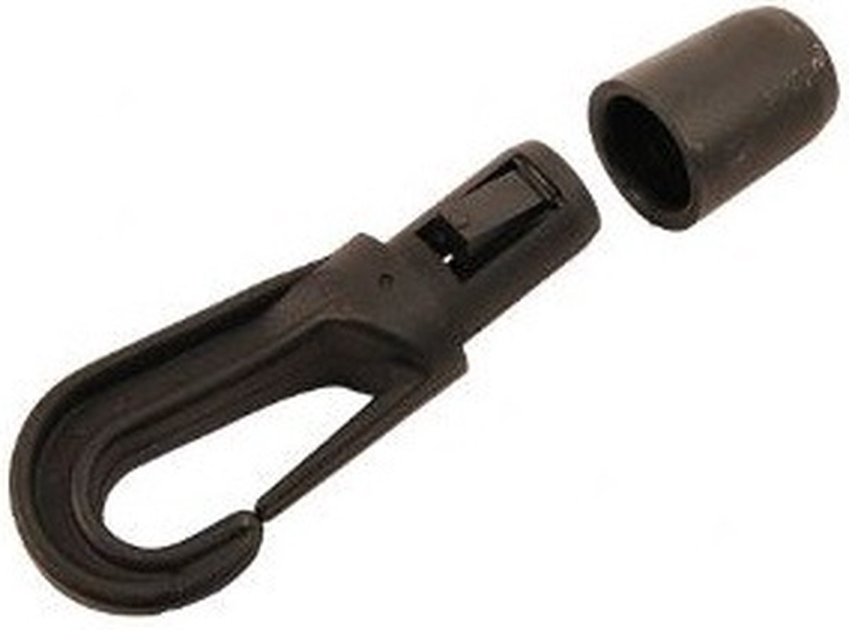 Kunststof Haak voor 6mm Elastiek - Zwart