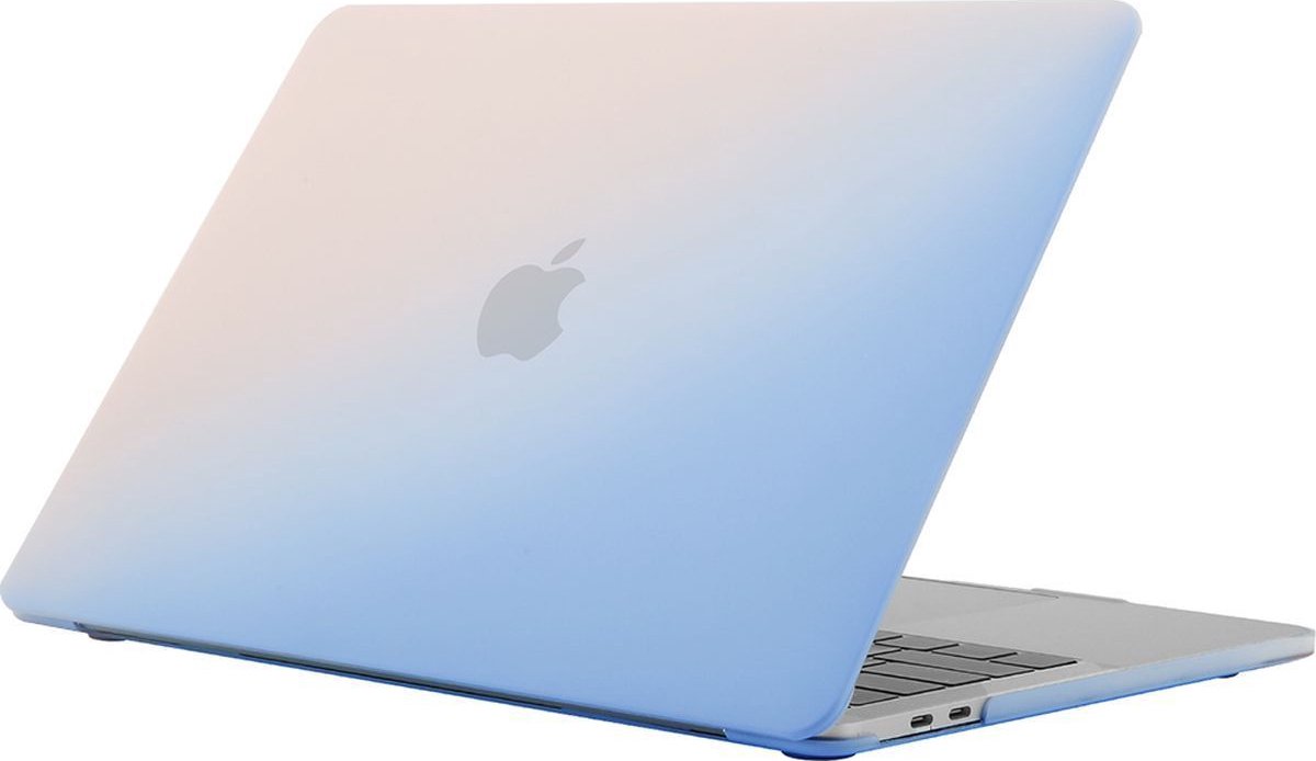 Mobigear - Laptophoes geschikt voor Apple MacBook Pro 15 Inch (2016-2019) Hoes Hardshell Laptopcover MacBook Case | Mobigear Rainbow Matte - Blauw - Model A1707 / A1990