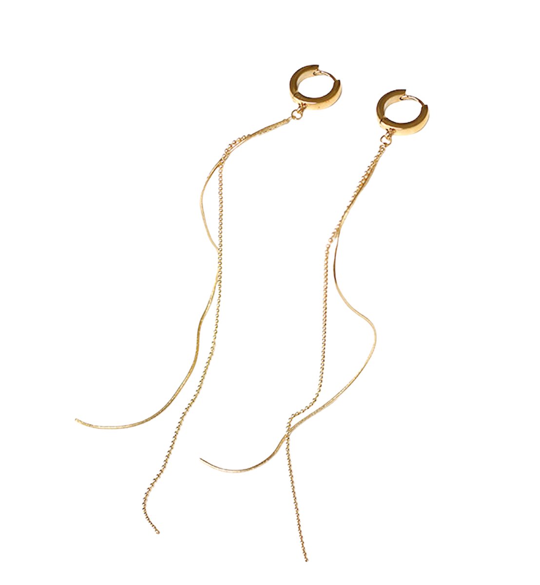 ASTRADAVI 18K Vergulde Sieraden - Oorbellen - Dangle Oorringen - Lange Kwast Oorbellen - Cadeau Idee