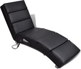 Chaise longue de massage en cuir artificiel noir