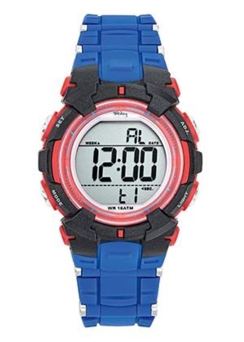 Tekday-Digitaal horloge-Blauw Silicone band-waterdicht-sporten-zwemmen-36MM-Sportief