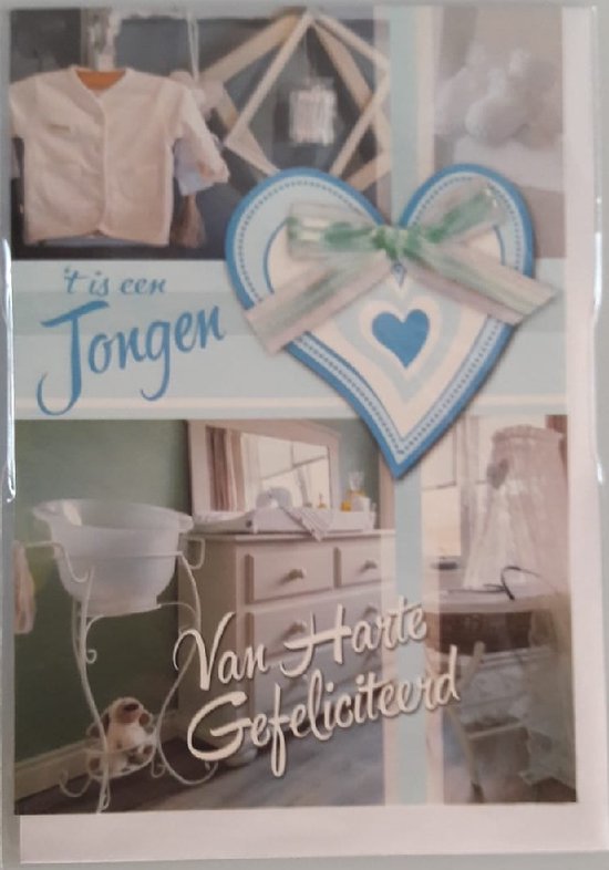 ‘T is een jongen! Hartelijk gefeliciteerd! Een leuke kaart van de babykamer die al helemaal is ingericht. Een leuke kaart om zo te geven of om bij…