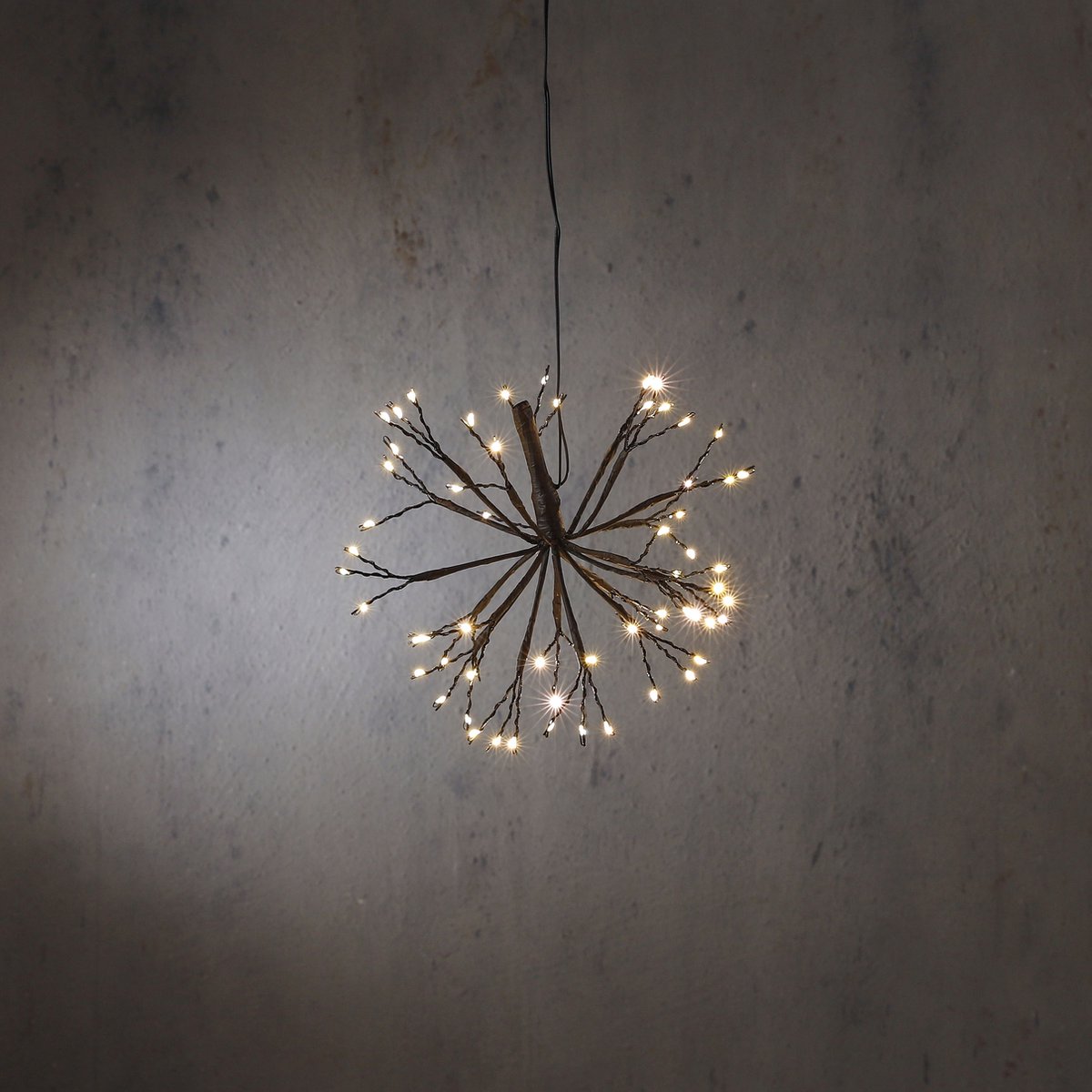 Luca Lighting - Dandelion hangend zwart klassiek wit 63led IP44 - h21xd30cm - Woonaccessoires en seizoensgebondendecoratie  (Europese stekker )
