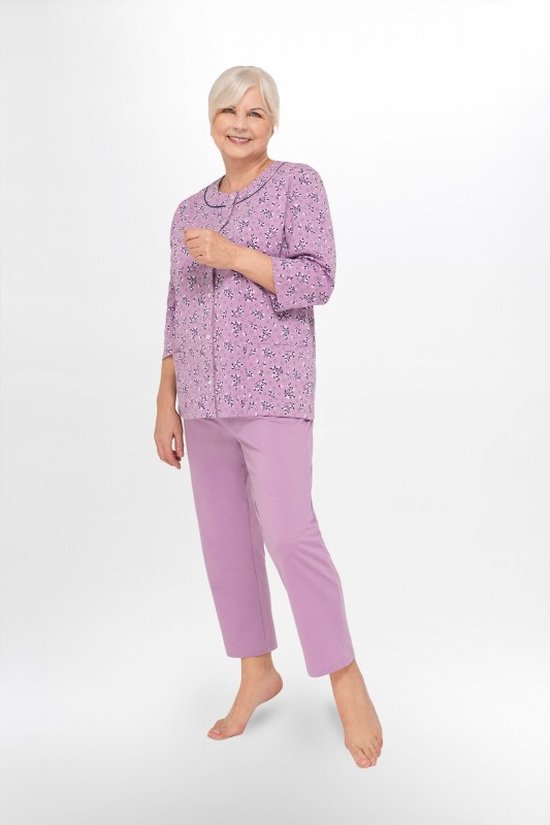 Martel Maria dames pyjama - lange mouwen- paars- 100 % katoen 4XL